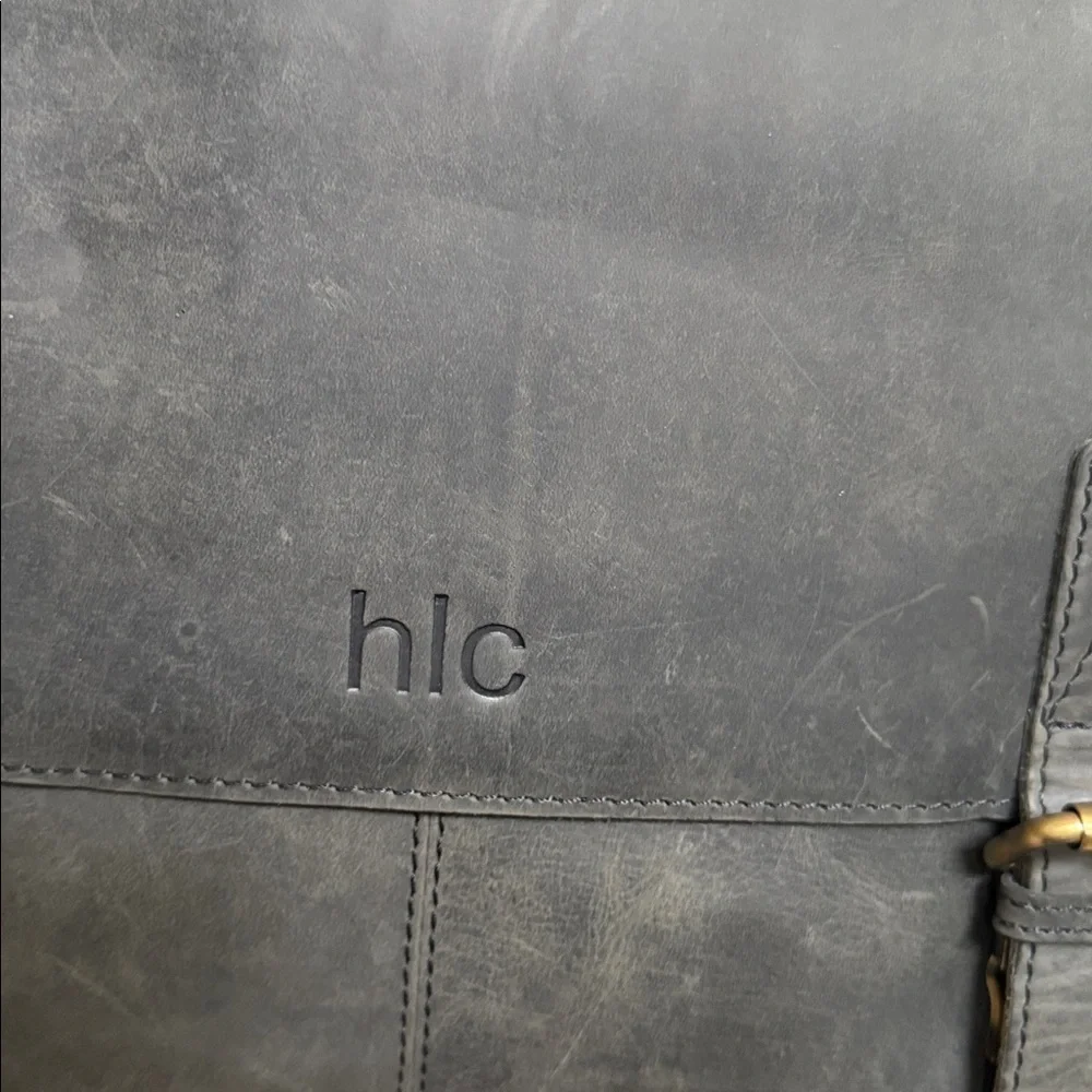HLC Leather Unisex Real Leather Messenger Bag for Laptop Briefcase Satchel.